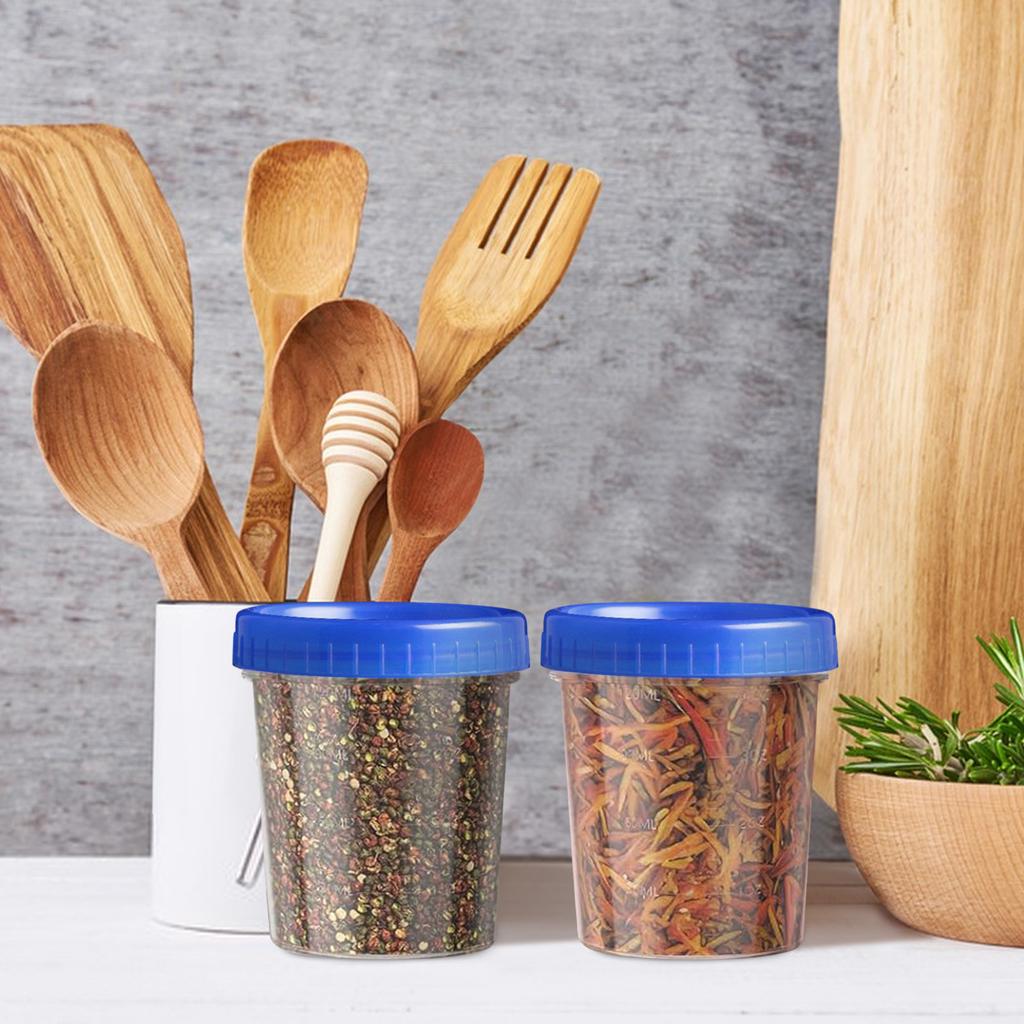 Nádoba, Malá nádoba s víčkem, Spirálové víčko, Nepropustná, Opakovaně použitelná, Stohovatelná plastová nádobka na dip