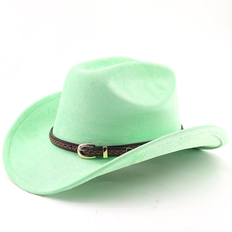 New Fashion Suede Cowboy Fedoras Cap Retro Unisex Outdoors Big Brim Top Hat Western Style Handsome Britain Panama Jazz Hat