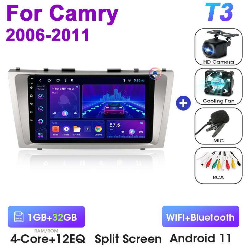 2 Din Android 12 Autoradio Für Toyota Camry 7 XV 40 50 2006 - 2011 Multimedia Video Player GPS 4G Carplay Auto Stereo Head Unit