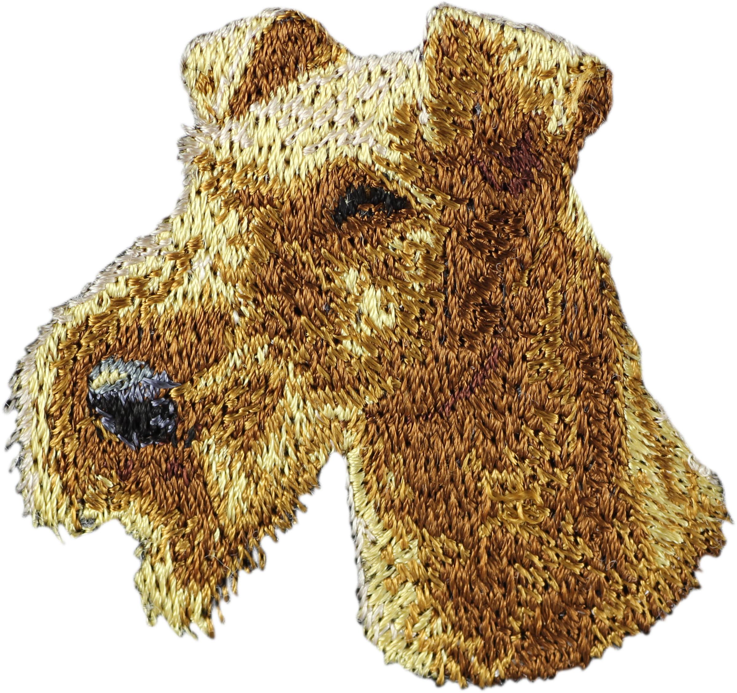 

Irish Terrier, Irish Red Terrier, Brocaire Rua - dog-shaped patch, embroidered patch, unique decoration for Art-Dog backpack різнокольорові кольору