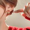 Silver Needle Diamond Inlaid Lucky Bag Earrings – Elegant, Niche Studs with a High-End Luxury Feel