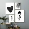Canvas Painting Home Decor Nordic Black White Heart Palm Leaf Feather Pictures Prints Wall Art Poster For Living Room Modular No Frame