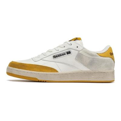 Club C White Orange Distressed Unisex Sneakers RMIA011C99LEA0050122