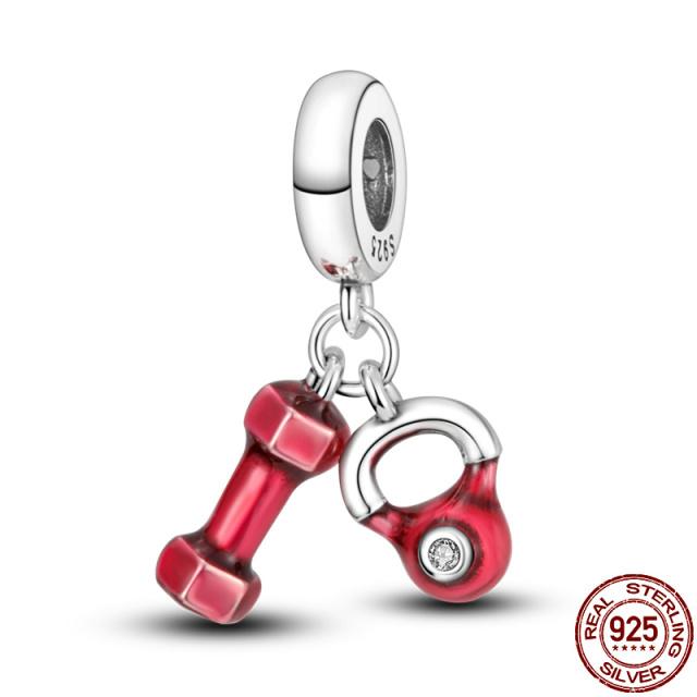 New 925 Sterling Silver Gold Padlock & Key Dangle Charm Fit  Original  Silver Bracelet Beads for Women Fine Jewelry Gift