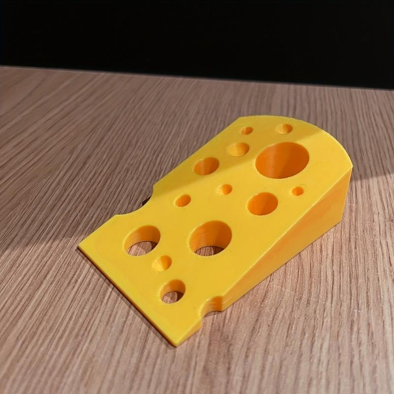 Door Stopper- Cute Cheese Shape- Under-Door Safety Bumper, Suitable for Rooms, Bedrooms, Main Doors- No Screws/Easy to Install