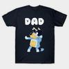 T-shirt Imprimé Noir Homme Taille Asiatique Vintage - Nouveau Bluey Papa Impression sur Papier de Transfert Sans Découpe T-shirt en Coton