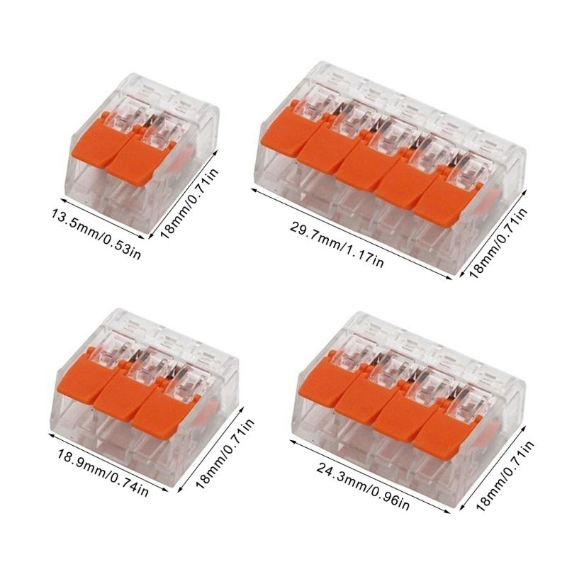 30Pcs Electrical Lever Wire Connectors Quick Splicing Terminals Fast Cable Splicing Connector Push-in Terminals Block
