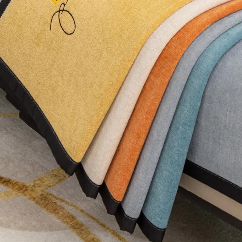 Luxury Embroidery Sofa Cover Anti-slip Chenille Couch Cushion for Living Room Leather Universal Sofa Towel  Armchair Slipcover
