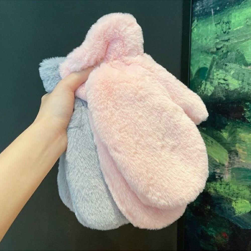 Warm Fluffy Winter Gloves Lovely Soft Plush Mittens Cute Women Winter Gloves  Student