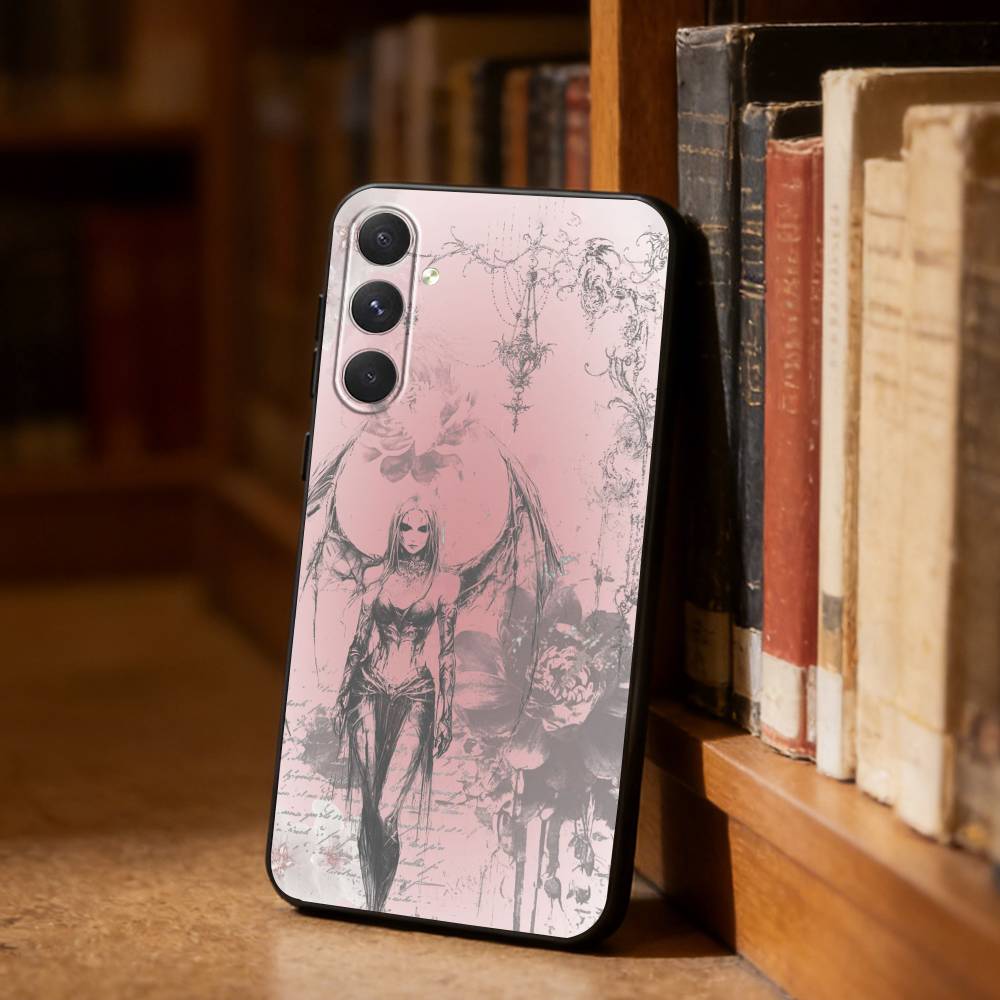 Gothic Coquette Cyber Sigilism Phone Case For Samsung S26,S25,S24,S23,S22,S21,Ultra,Plus,FE Black Soft Cover