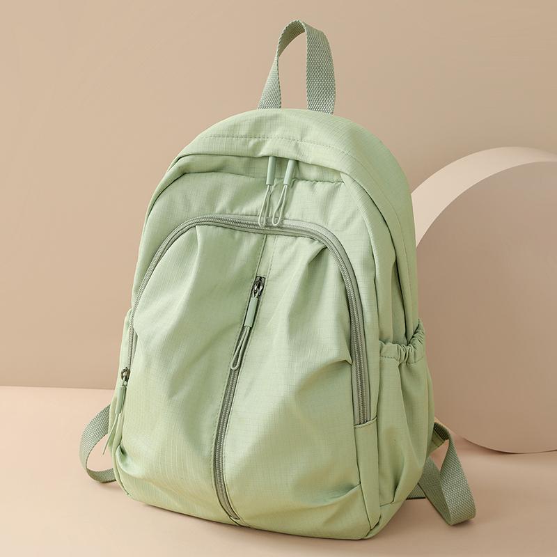 Solid Color Travel Backpack Water-Repellent Large Capacity Schoolbag for Middle School Students