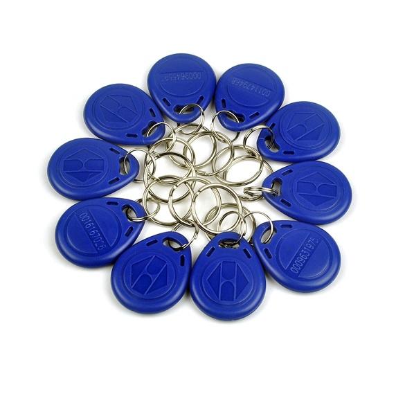 

10 шт., 125 кГц, RFID-брелок с идентификационной меткой, цепочка для ключей