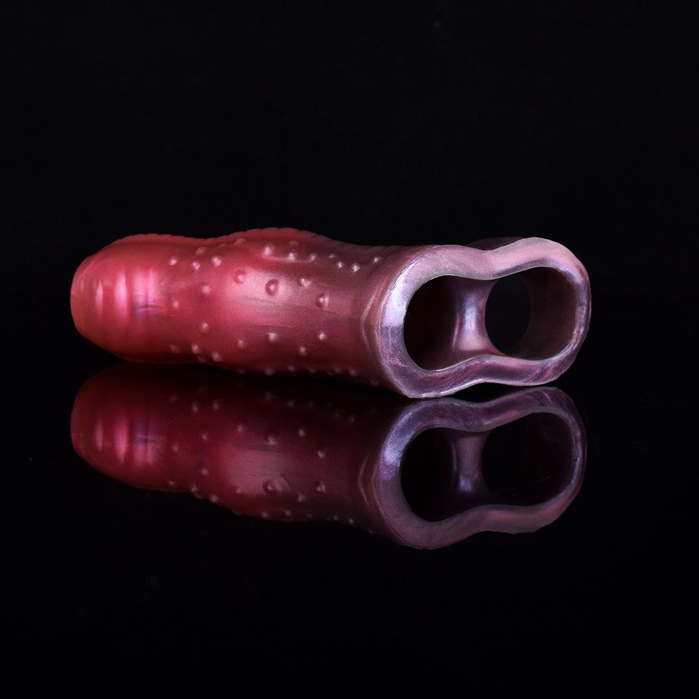 Penis Sleeve with Cock Ring, Male Sex Toys Enhance Male Stamina, Reusable Penis Extender, Stretchy Silicone Ring for Enlargement and Prolongation