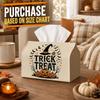 1pc Tissue Box Holder with Retro Woodcut Festive Design - Trick Or Treat Pumpkin Typography, Durable Polyester, Ideal for Kitchen, Living Room, Bedroo