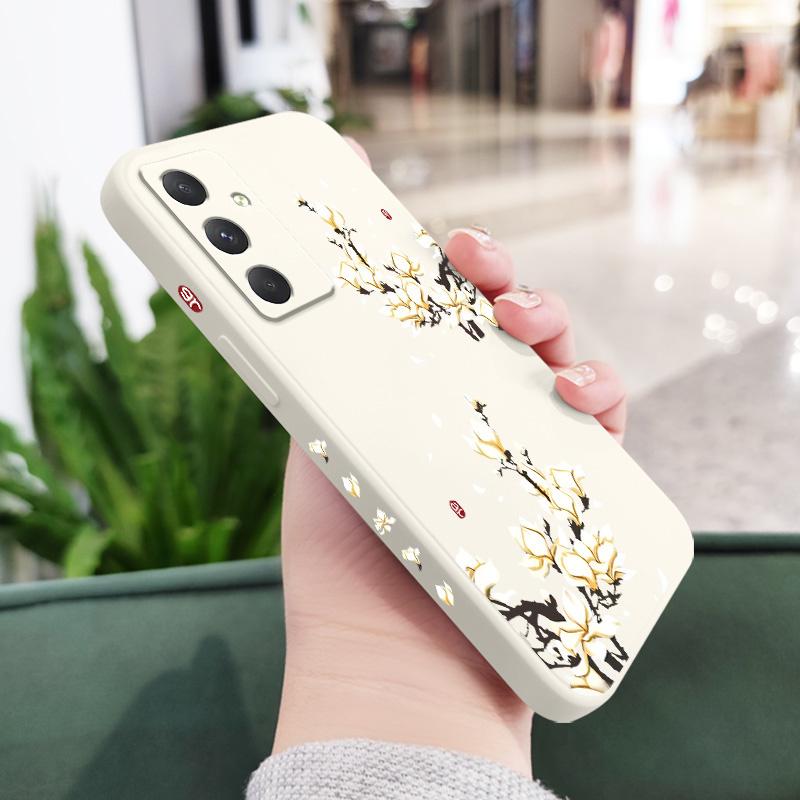 Golden Petal Flower Phone Case For Samsung Galaxy A56 A36 A26 A16 A06 A17 A07 A55 A35 A25 A15 A05 A54 A34 A24 A14 A04 4G 5G Cove