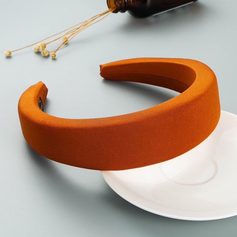 Diadema para mujer, diadema de ala ancha de Color Makaron, aro para el pelo para la cara de Color sólido con esponja gruesa Simple