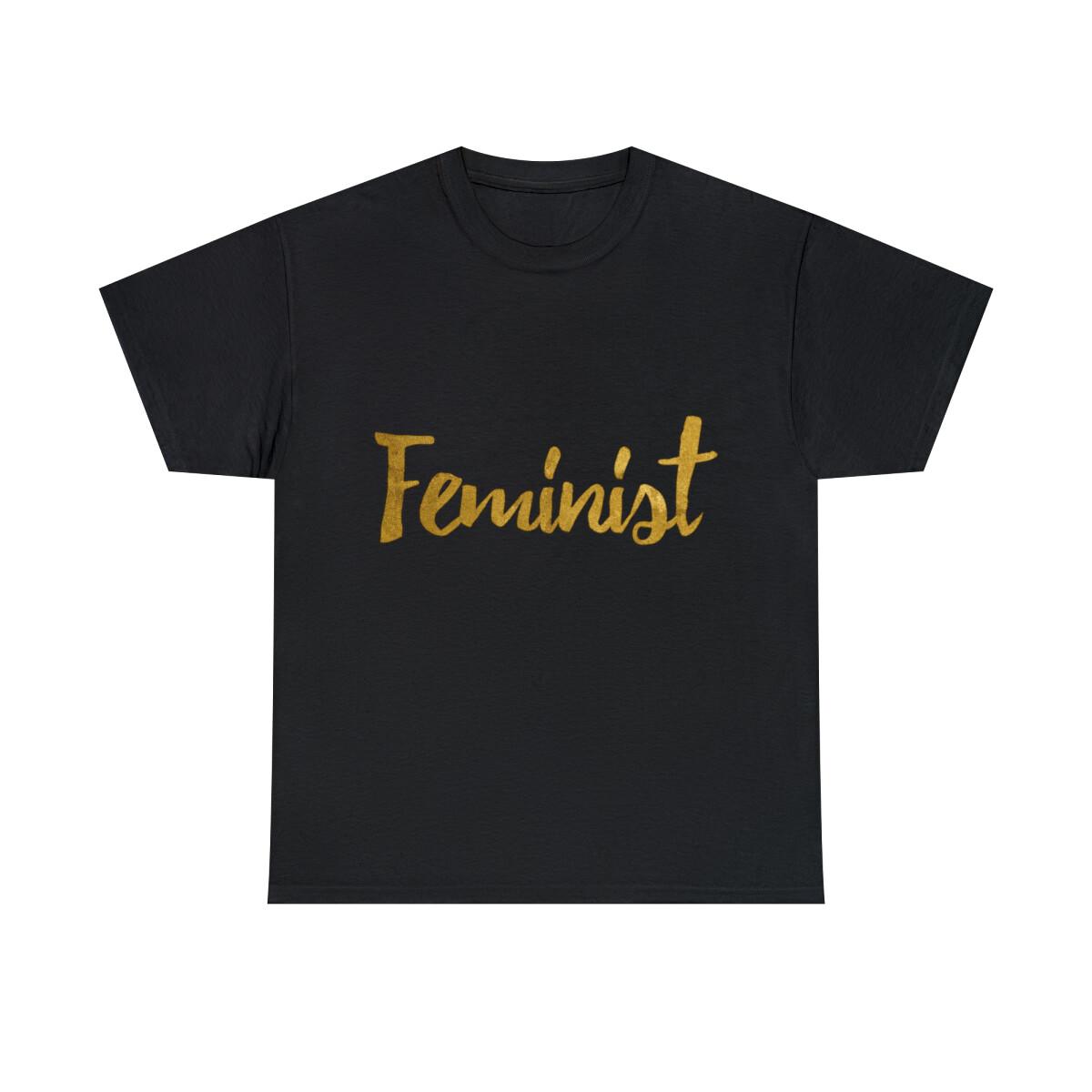 Feminist Gold Foil Graphic Tee Shirt, S-5XL XL