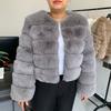 VAYLA Damen Mode Kunstpelzmantel Super Heiß Herbst Winter Damen Kurzer Kunstfuchs Pelz Flauschige Jacke Hohe Qualität 7XL Damen Pelzige Mäntel