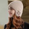 Winter Unisex Knitted Hat Stretchable Thickened Solid Color Ear Protection Warm Daily Wear Cap Outdoor Skiing Skating Headwear