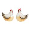 Deux décoration de jardin coq &amp; poule en céramique