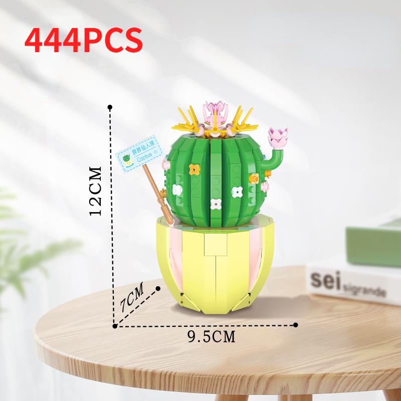New Mini Building Blocks Toys For Girls Bonsai Bricks Potted Flowers Blossoms Plants Construccion Kids Adult Toys Christmas Gift