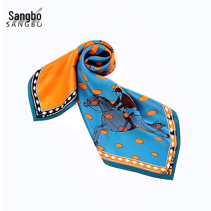 

SANGBO Маленький квадратный шарф из тутового шелка с набором брошей One Size