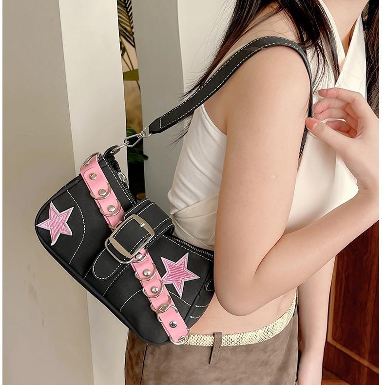 

Оригинальная нишевая сумка-багет на одно плечо для женщин 2025 новая y2k милые и крутые малышки премиальная сумка под мышкой чёрный