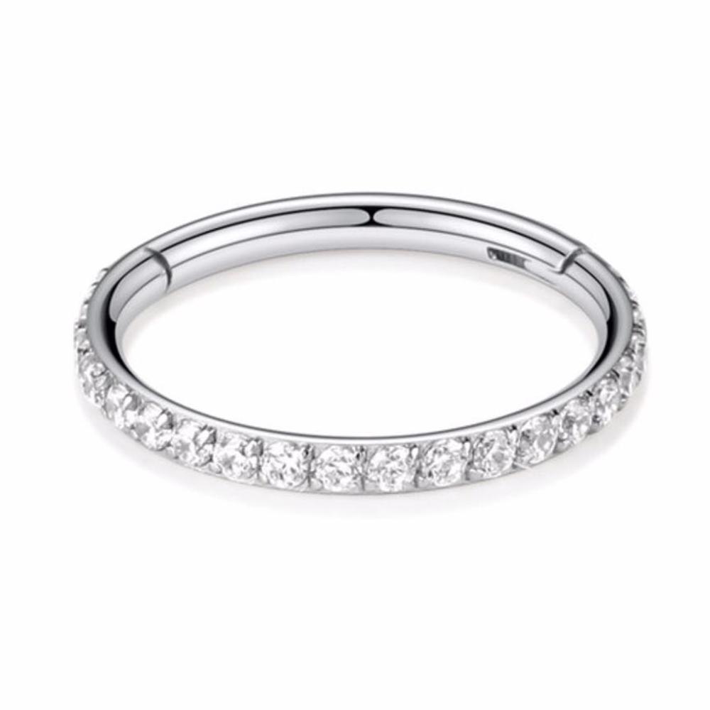 

1PC 16G Stainless Steel Hoop High Quality Zircon Hight Segment Clicker Nose Rings Septum Piercing Earrings Nose Piercing Jewelry 16G 1.2X6mm