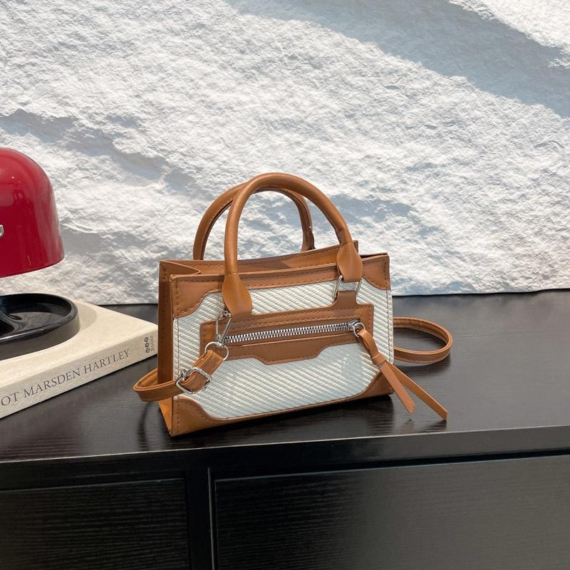 Niche Trend Fashion Small Square Bag 2025 New Summer Contrasting Colors Simple and Versatile Single Shoulder Oblique Span Portable