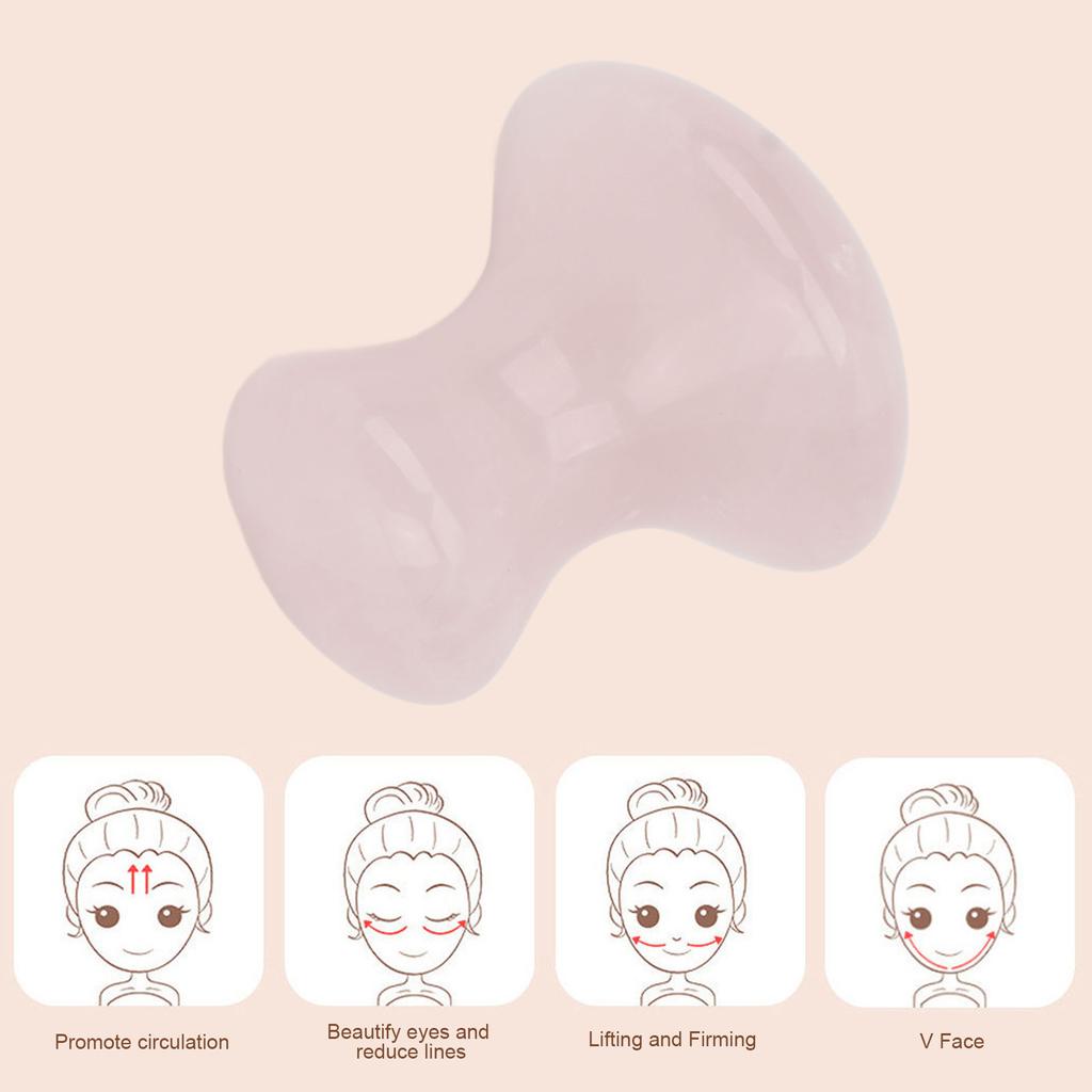 Scraping Stone Tool Mushroom Shape Pink Rose Quartz Gua Sha Scraping Plate for Massage Relax