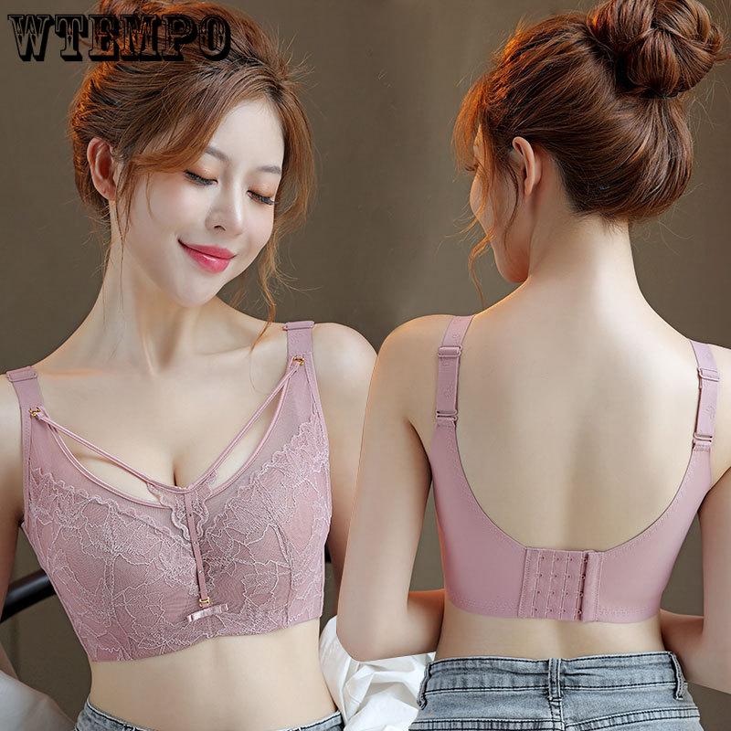

Thin Bra Women s Strapless Full Cup Soft Steel Ring Bra Adjustable Plus Size Bra Gathered and Gathered Accessory Bra 34/75C чорний