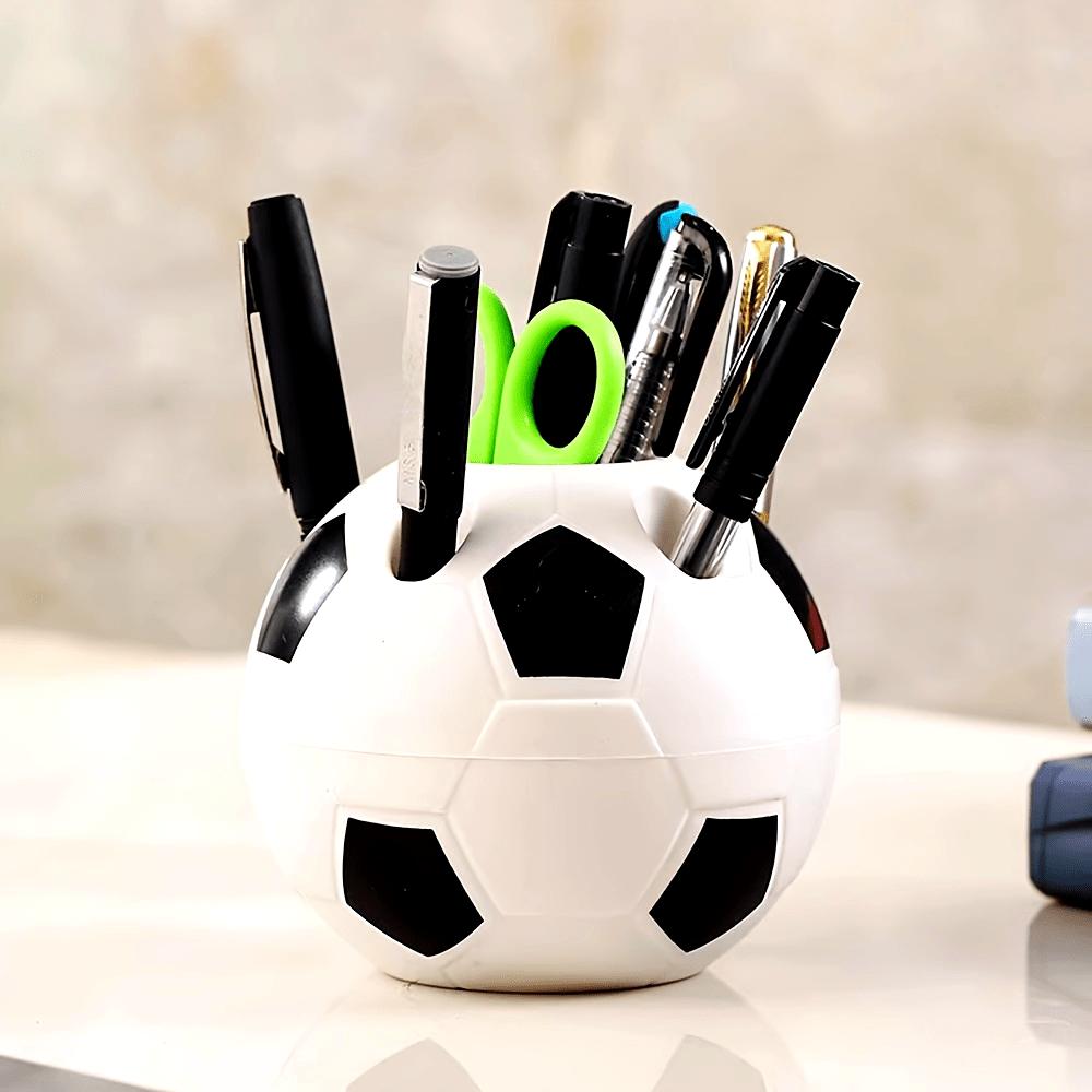 Soccer-Themed Plastic Pen Holder - Multifunctional Desk Organizer for Office and School, Durable Other Plastic Material