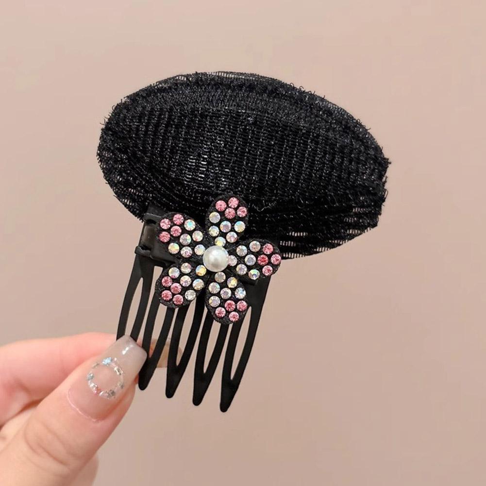 Rhinestone Invisible Fluffy Hair Pad Sponge Clips Puff Up Base Cushion It Hair Bun Head For Wom F0I1