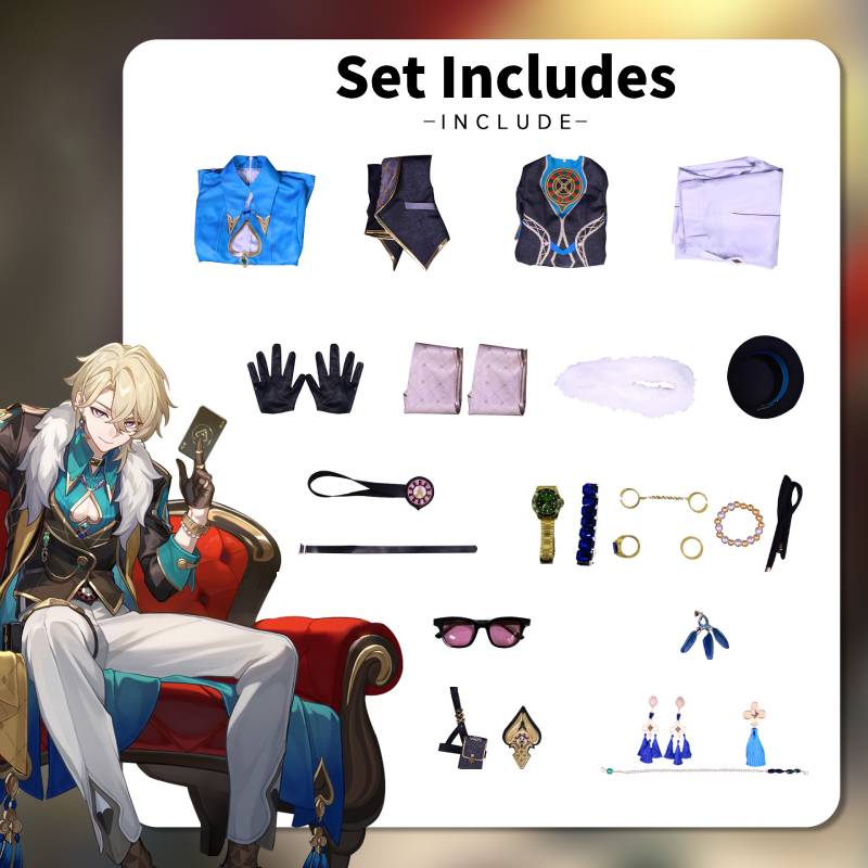 

Авантюрин Honkaistar Rail Косплей Костюм Комплект Аксессуары для Вечеринки Подарок Мода XXL