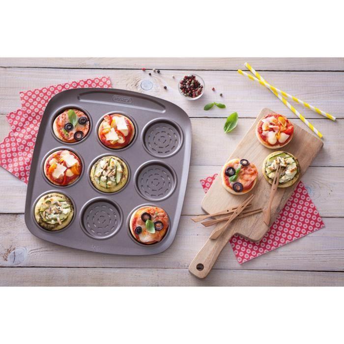 PYREX Moule à 9 mini pizzas - Emporte pièces ASIMETRIA - Acier
