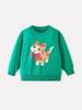 KuaJing Kids' 26th Autumn/Winter Cat Bow Print Round Neck Long Sleeve Sweatshirt