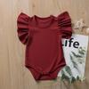 Europäischer & Amerikanischer Stil Spitze Ärmel Baby Mädchen Strampler - Säugling & Kleinkind Dreieck Druckknopf Schritt Krabbelanzug