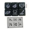 Acrylic 6 Sided Round Corner Dices Keyword Pattern Role Playing Dices for Table Game, Classroom Teaching Easy to Use