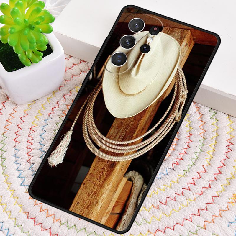 Cowboy Cowgirl Boots Spur Hat Phone Case for Samsung Galaxy note 10 pro S26 Ultra S23 S24 FE S25 S21 S22 PLUS shockproof Cove