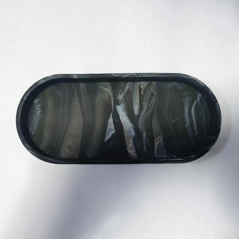 1PC Non-Slip Cosmetic Jewelry Storage Tray Decorative Counter Tray for Keys and Trinkets 25x11cm