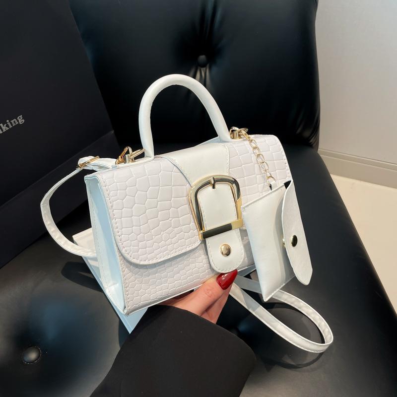 

Mother and child bag, crocodile pattern bag, new fashion messenger bag, versatile shoulder bag, portable women s bag. белый