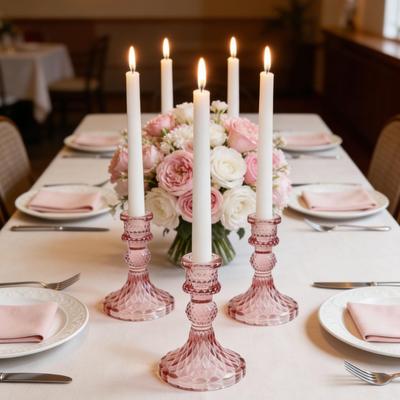 Retro Glass Candlestick Holder for Weddings & Parties