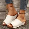 Summer New Open Toe Women's Fashion Breathable Wedge Sandals White Summer FashionComfortable Sandals