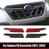 For Subaru Crosstrek XV Black Red Car Front Hood Billet Grille Sticker Trim Garnish Strip Cover Frame Accessories
