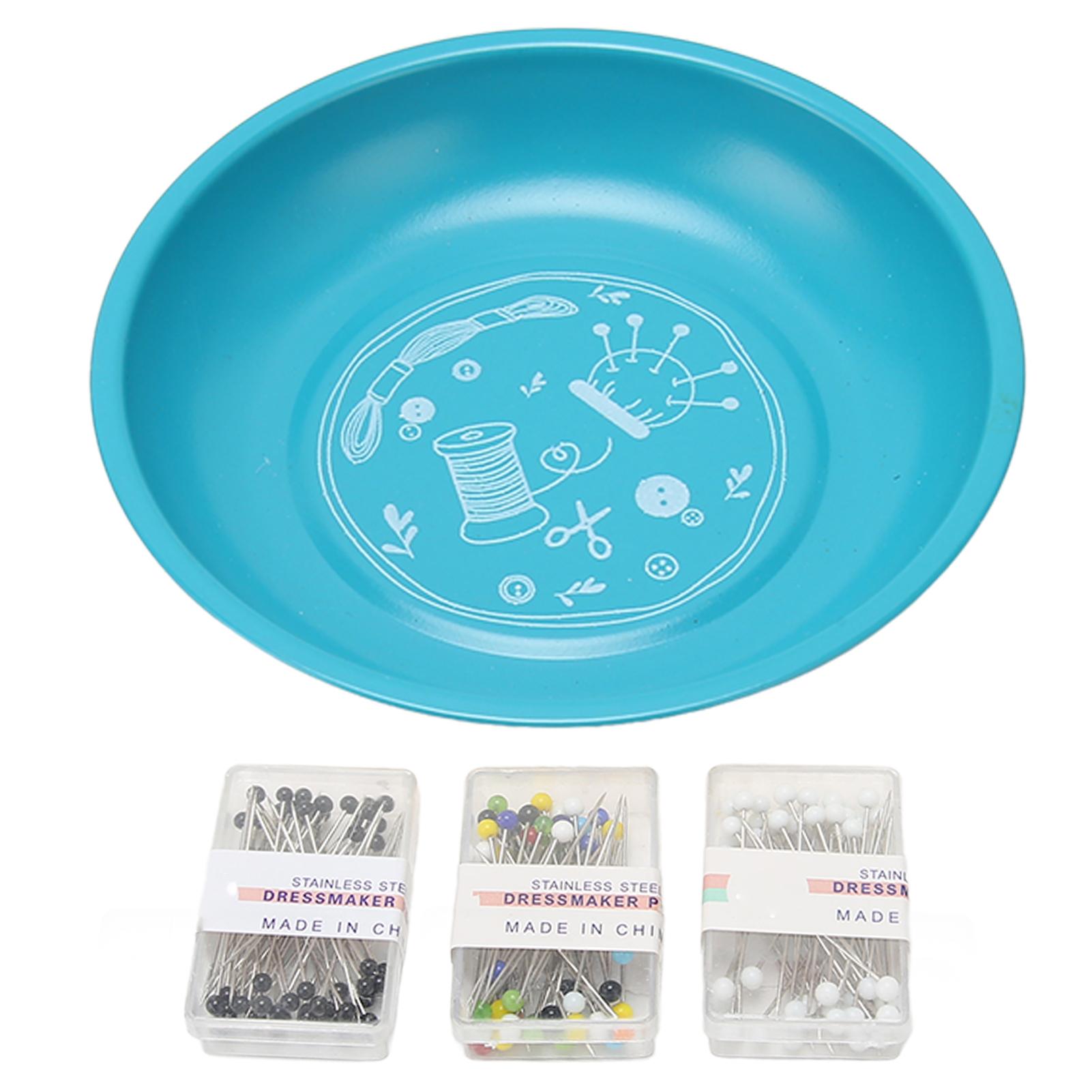 

Магнитная чаша для булавок с 150 шт. иглами для бисера, безопасный держатель для швейных булавок из нержавеющей стали 430 зелёный