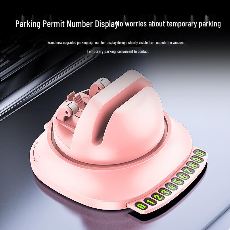 Car Dashboard Phone Holder with Parking Number Plate & Glasses Bracket Combo