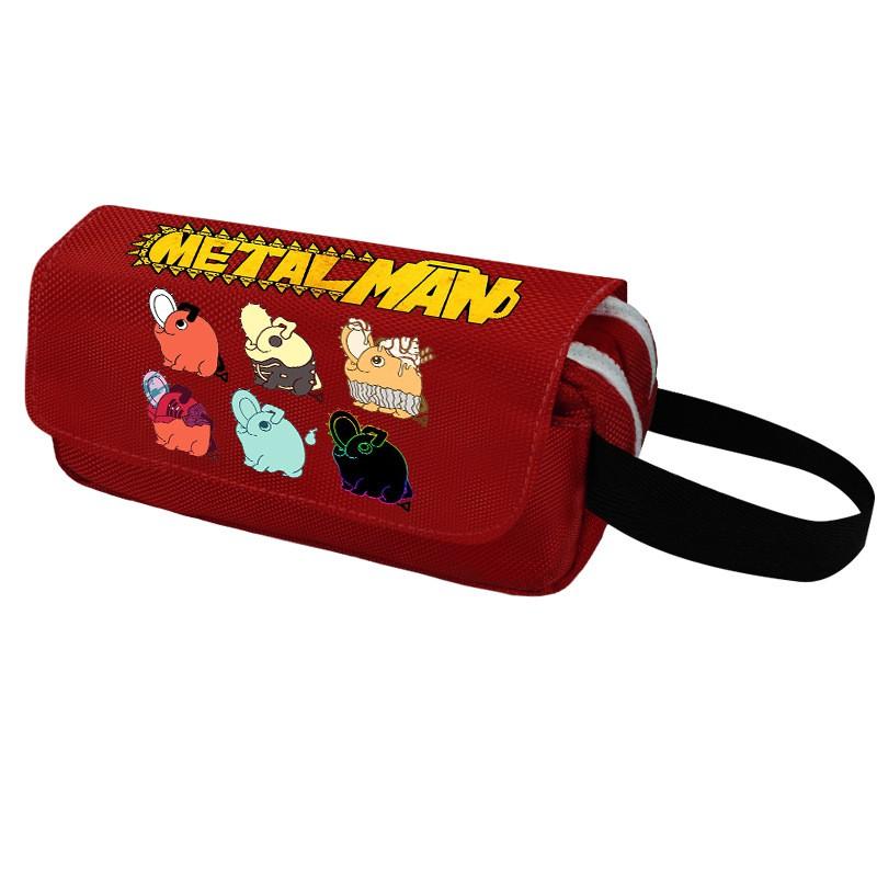 Chainsaw Man Pencil Case Cartoon Anime Stationery Organizer Double Zipper Large Capacity Students