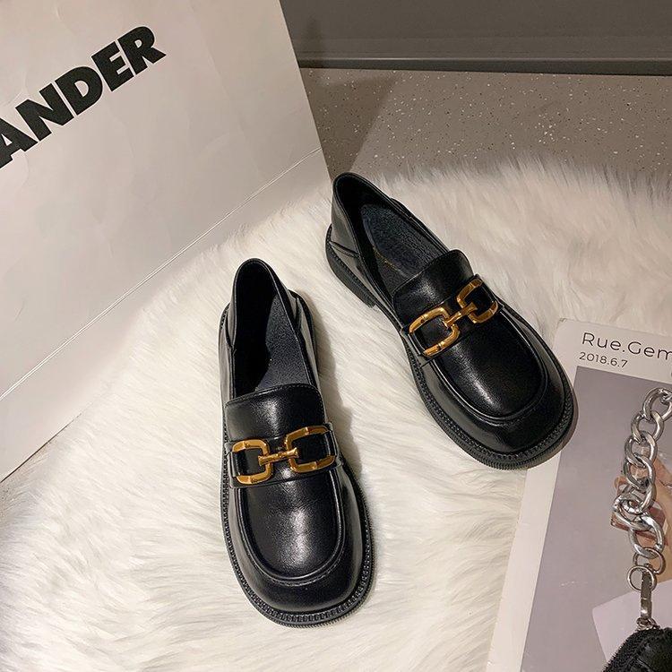 British style small leather shoes women's soft leather jk loafers one-pedal single shoes women's 2025 new platform real soft leather shoes
