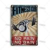 Artisian Funny Sport Metal Sign Fitness Tin Poster Gym Decorative Plate Wall Decor Garage Bar Pub Club Hotel Cafe Kitchen Home