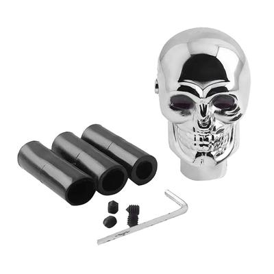 Vites Topuzu Metal Kafatası Vites Değiştirme Kafası İskelet Şekli Vites Topuzu Araba Otomatik Vites Kolu Vites Kolu Kolu Kırmızı LED Işık